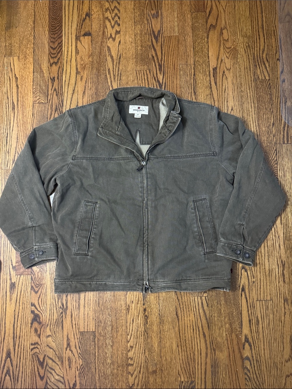 Y2K Woolrich Saddle Sherpa Lined Canvas Jacket Mens XL Brown Workwear Ranch Coat